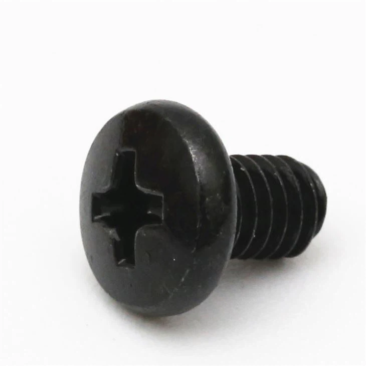 Black carbon steel phillips pan head machine screw