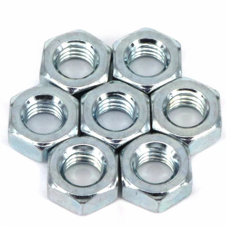 Carbon steel blue zinc plated hexagon nut